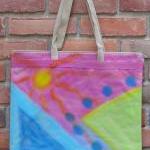 Hand Painted Large Tote Bag..