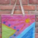 Hand Painted Large Tote Bag..