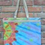 Hand Painted Large Tote Bag..