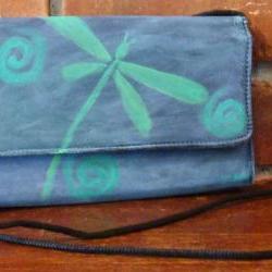 Hand Painted Handbag Funky Abstract Dragonfly