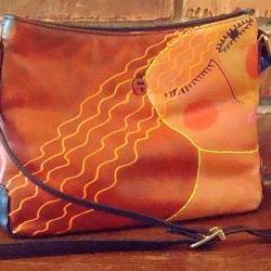 Hand Painted Handbag with My Funky Abstract Portrait of a Woman